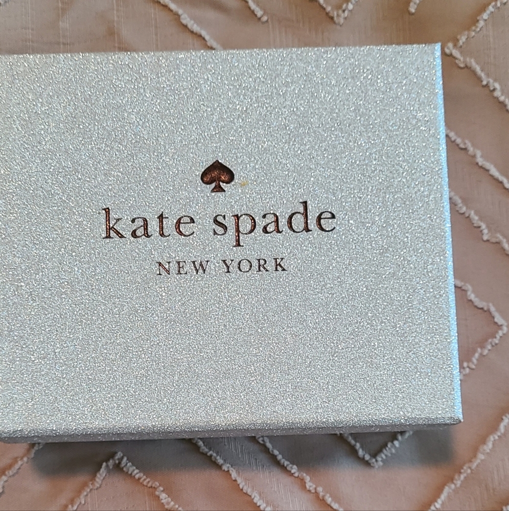 *KATE SPADE* Tinsel Silver Glitter Sparkly Gift Box (Box Only) 4.75 x 4 x 1.75